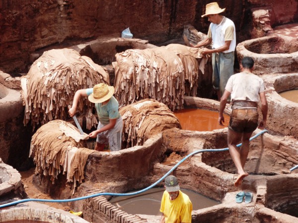 die Ledergerbereien in FES, moderne Sklaverei