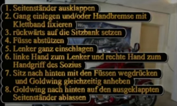 Reihenfolge "mit dem Rücken"