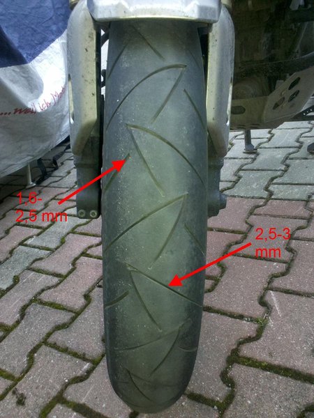 ContiRoadAttack 2 vorn nach 5700km auf XT1200Z