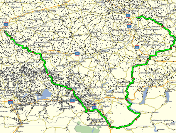 Tagestour Buch-Passau, (c) Garmin 2012