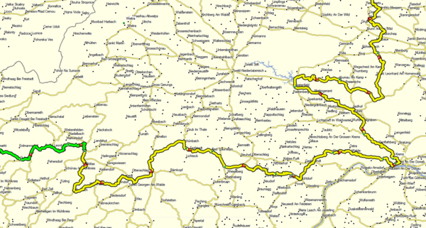 ÜN Unterweißenbach statt Zwettl? (c) Garmin 2012