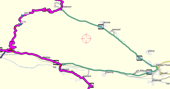 Kirchbach - Weissbriach, (c) Garmin MapSource 2012