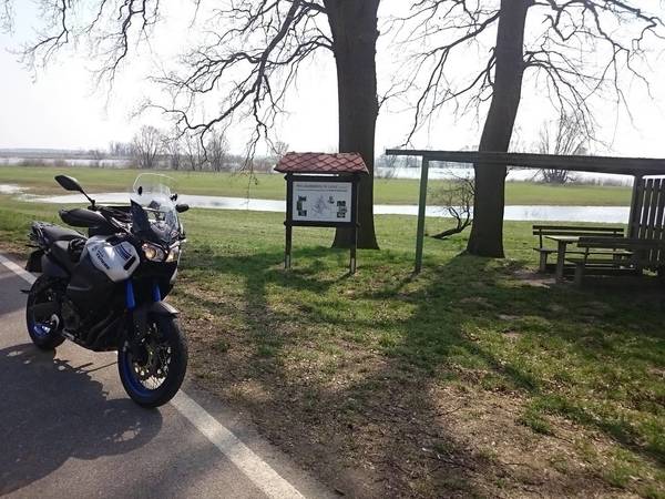 Hier turnte schon Turnvater Jahn. Bank in Lanz (Geburtsstadt von Turnvater Jahn) mit Blick auf die Elbe.