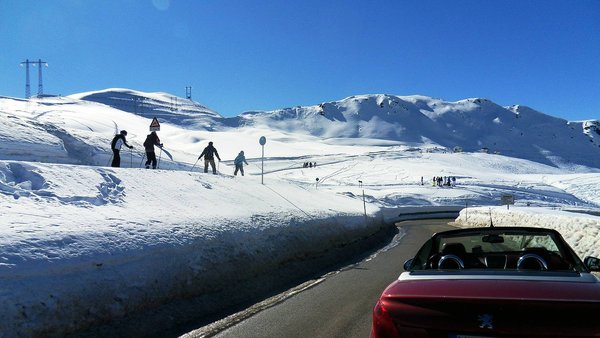 Wenigstens war ich schneller als die Skifahrer.