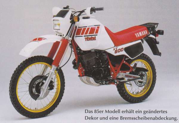 XT600Z mit der Doppelsitzbank, ich bin den Einzelsitz gefahren (nicht im Bild).